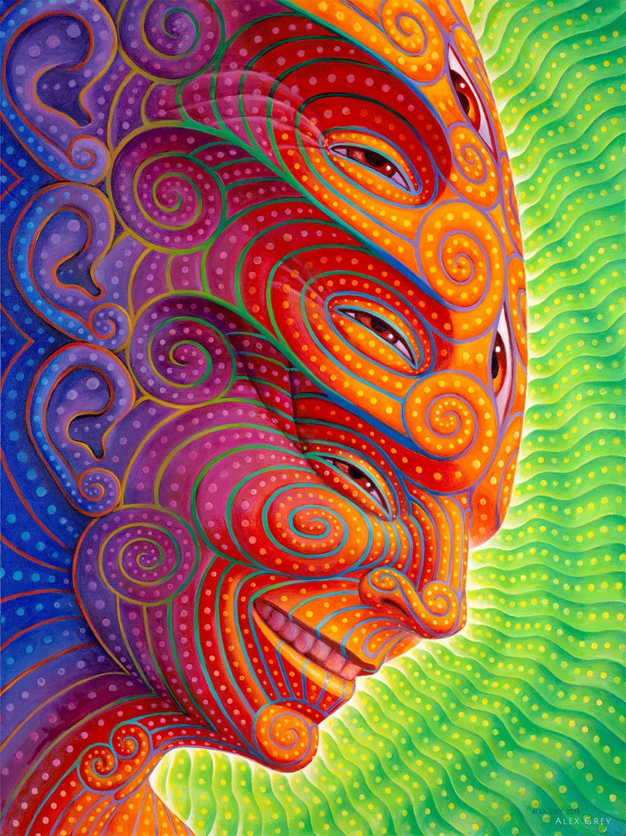 alexgreycosm's tweet photo. The cosmos is evolving toward greater self-reflection, allowing us to open the eye of Spirit and see our source.
 
Shpongled, 2015 https://t.co/LC9nCYhSGJ