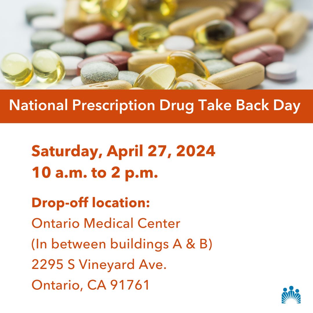 We’re partnering with local law enforcement for #TakeBackDay. Visit our Ontario Medical Center for a convenient and responsible way to dispose of unused, expired, and unwanted prescription medications.