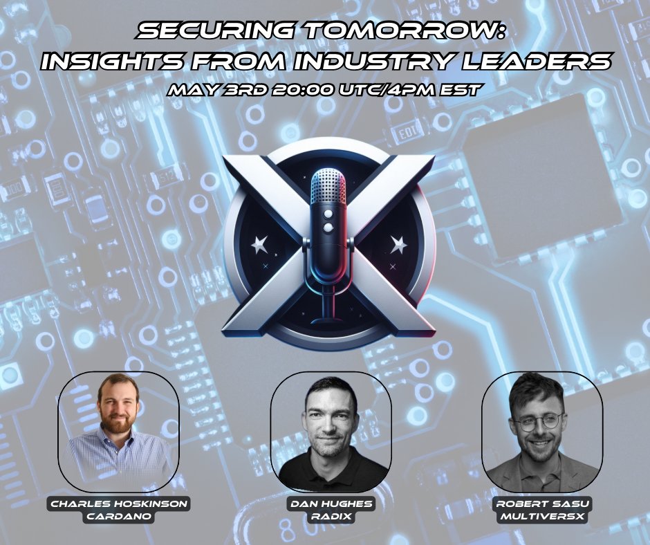 Securing Tomorrow: Insights From Industry Leaders Join @xSpac3s next Friday the 3rd As we discuss pushing web3 forward through security and decentralization With 3 amazing guests @IOHK_Charles @fuserleer & @SasuRobert twitter.com/i/spaces/1OyKA…