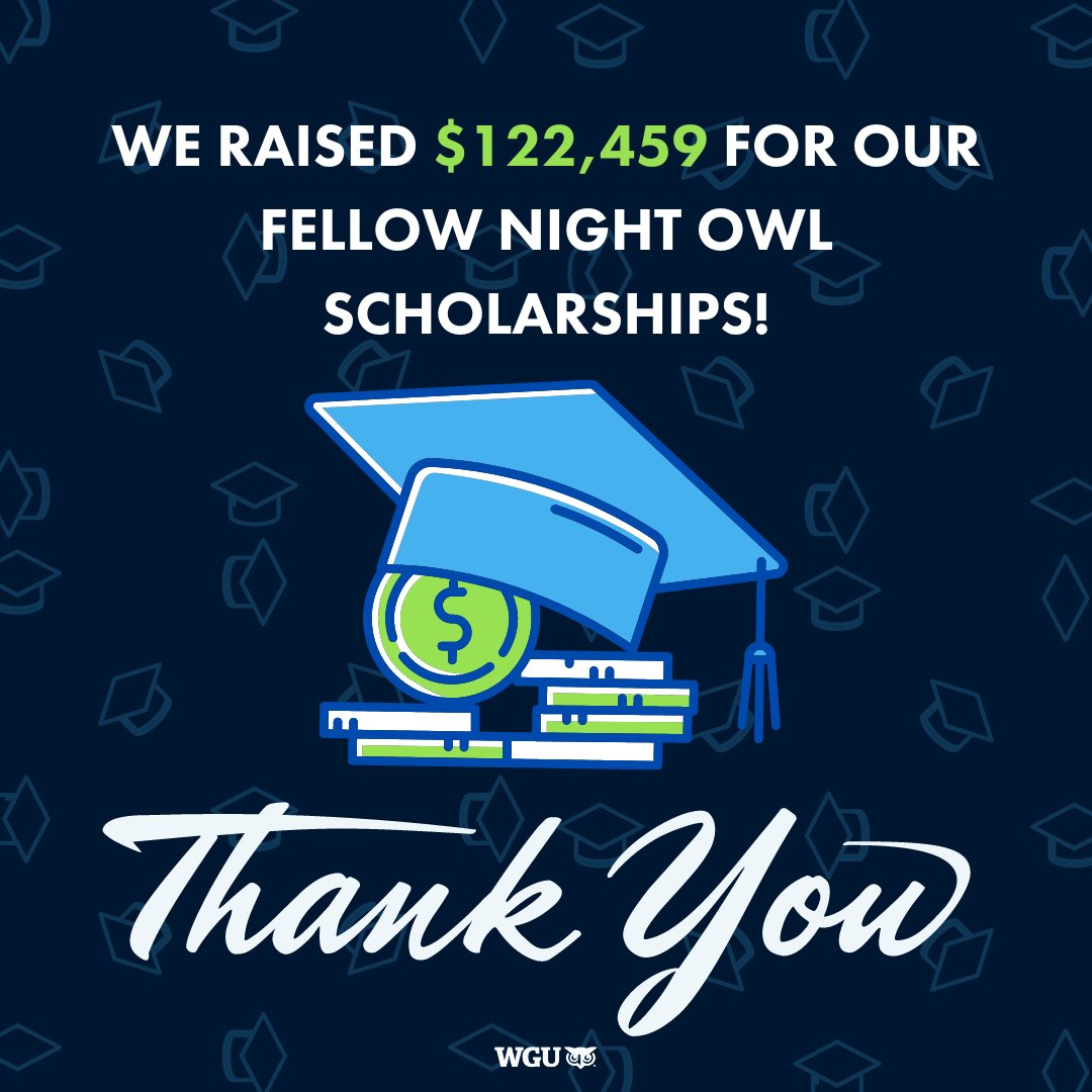 Immensely grateful for the $122,459 raised through 783 gifts on #WGUGivingDay! Your support enables over 200 students to pursue their dreams with less burden via Scholarships. Thank you for transforming potential into achievement! Continue supporting: bit.ly/3xAzV4g.
