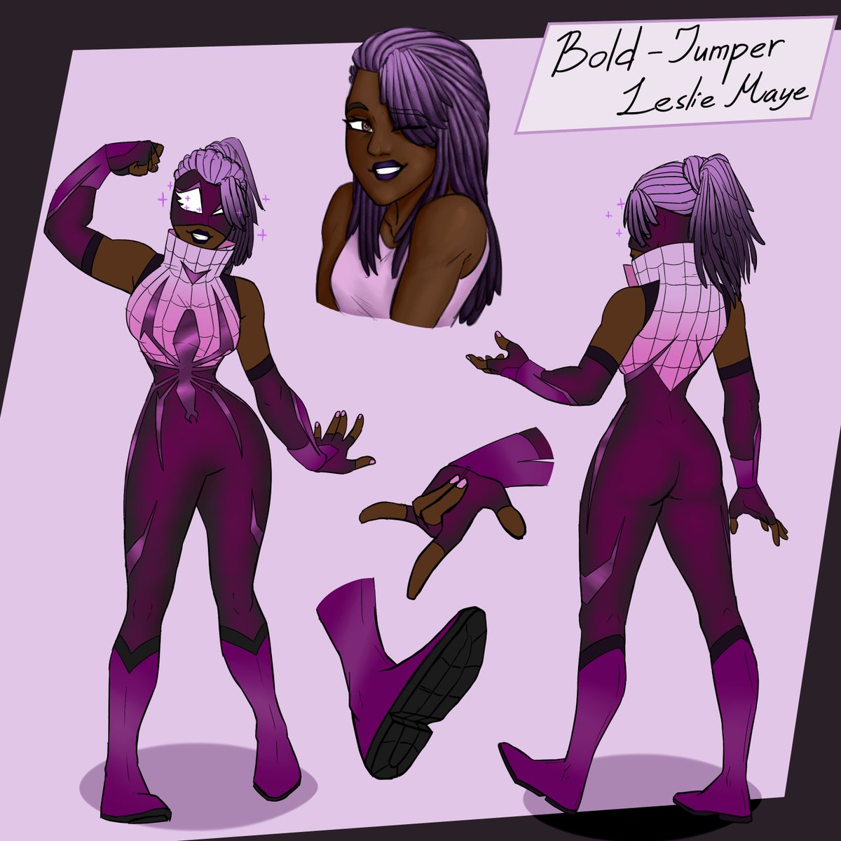 Oh hey, another spider!!
Meet Leslie Maye, AKA The Bold-Jumper (Spider)
#SpiderSona #SpiderOC #SpiderManAcrossTheSpiderVerse #ATSV