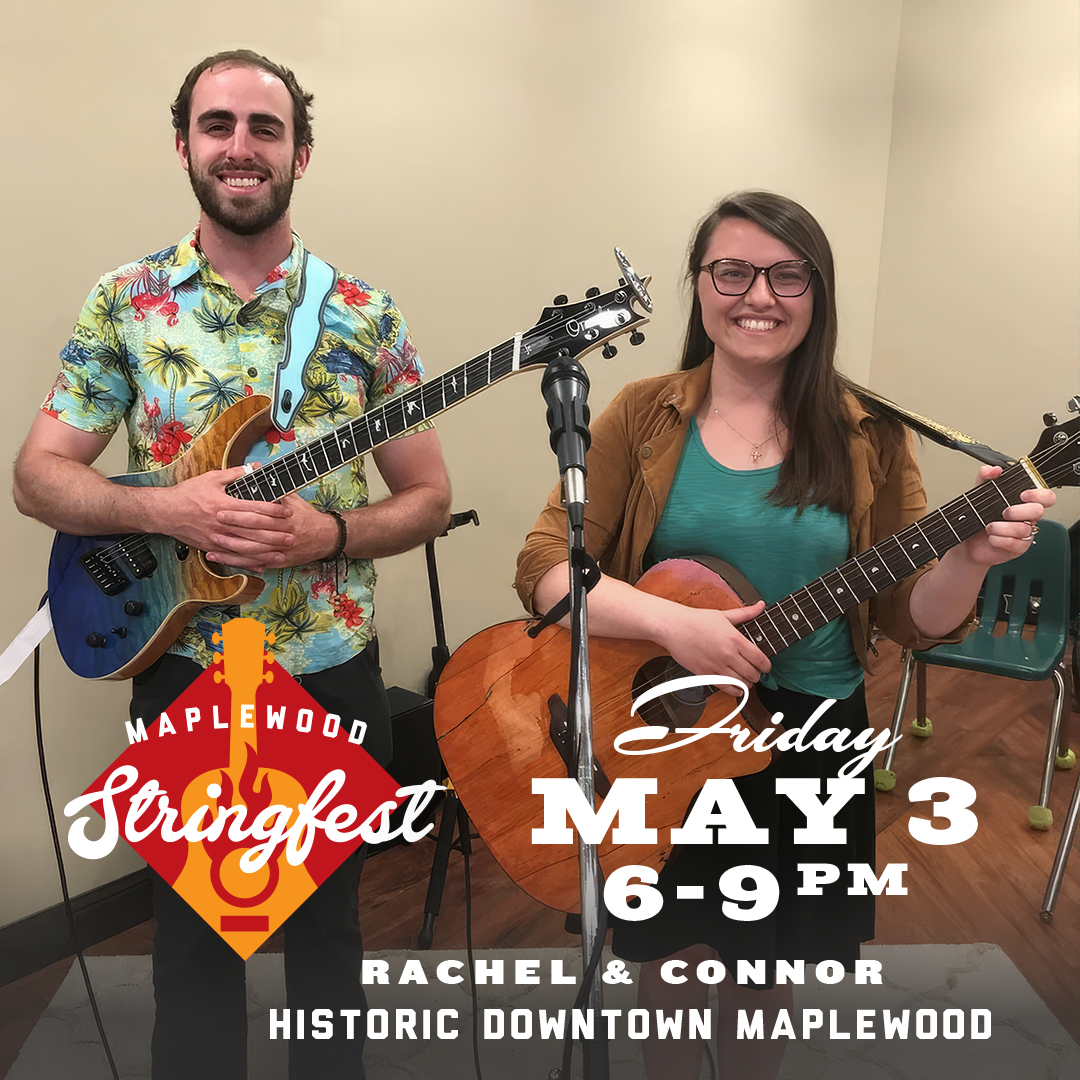 Come join the fun with live music throughout downtown Maplewood on Friday, May 3 from 6 PM - 9 PM. For a full list of musicians, visit loom.ly/dMbdSMc #EnjoyMaplewood #SupportLocal #MaplewoodStringfest