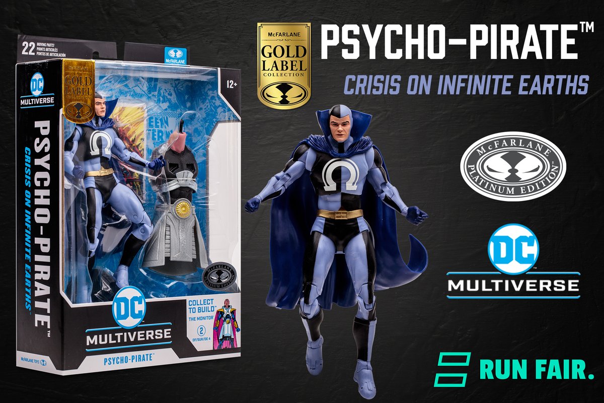 Psycho-Pirate (Crisis on Infinite Earths) Platinum Edition Gold Label MTS Exclusive - Now on McFarlane Toys Store's EQL Campaign. Very limited production figure - Enter Today! ➡️ mcfarlane.runfair.com/en-US/us/psych… #McFarlaneToys #dccomics #McFarlaneToysStore #Runfair @EQLofficial