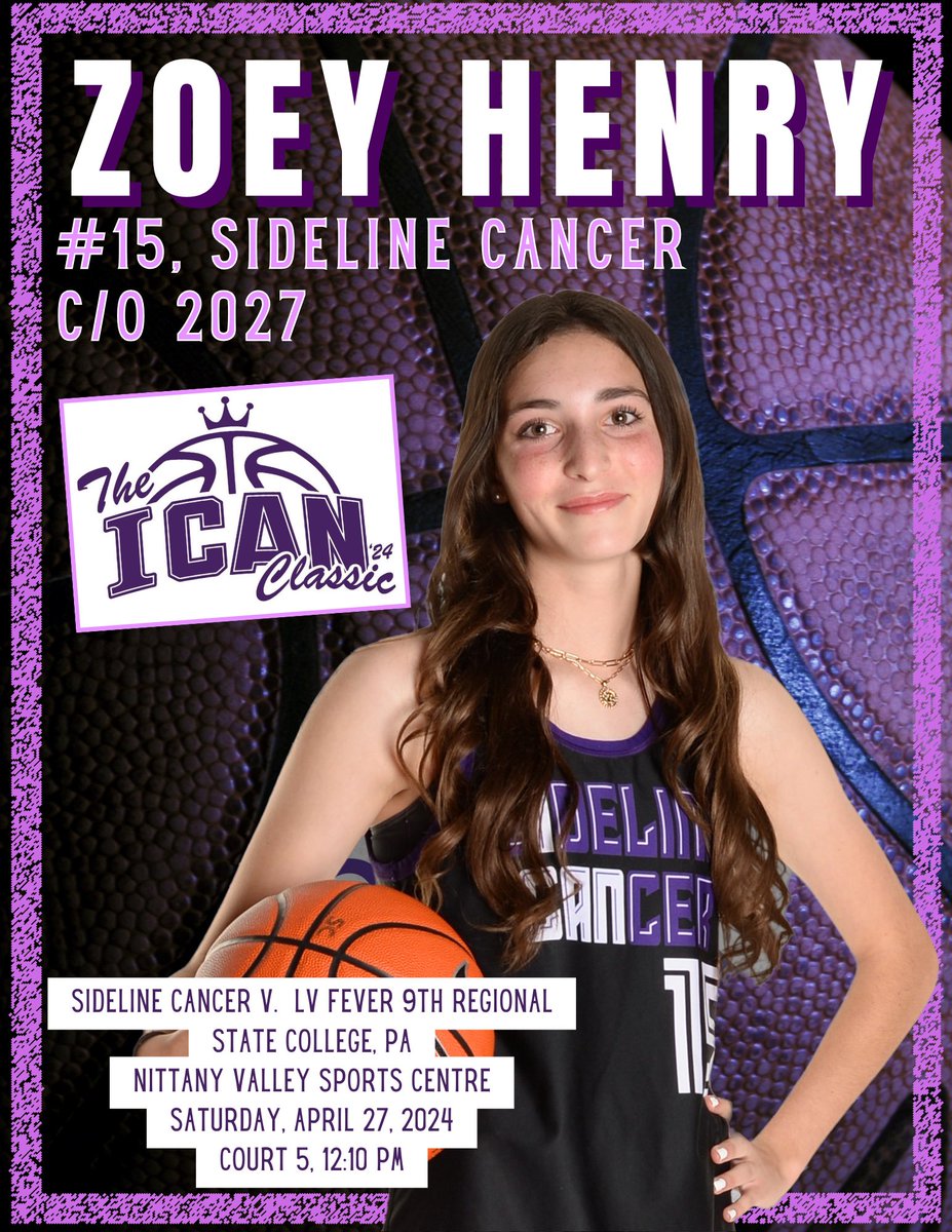 Heading to State College for the I Can Classic! See you on the courts! 🖤💜🏀 @sideline_cancer @TwinBackCourt @KylieRebert2026 @GentzlerRiley @cpadynamite @teresa_haighh #sidelinecancer #icanclassic