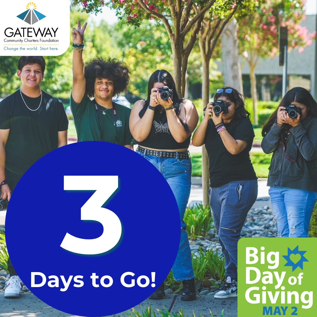 Just 3 more days until #BigDayofGiving! Your generosity helps us provide learning beyond the classroom through enrichment opportunities and events. Feeling inspired? Make a gift at bigdayofgiving.org/organization/g… #GCC_Charters #BDOG2024