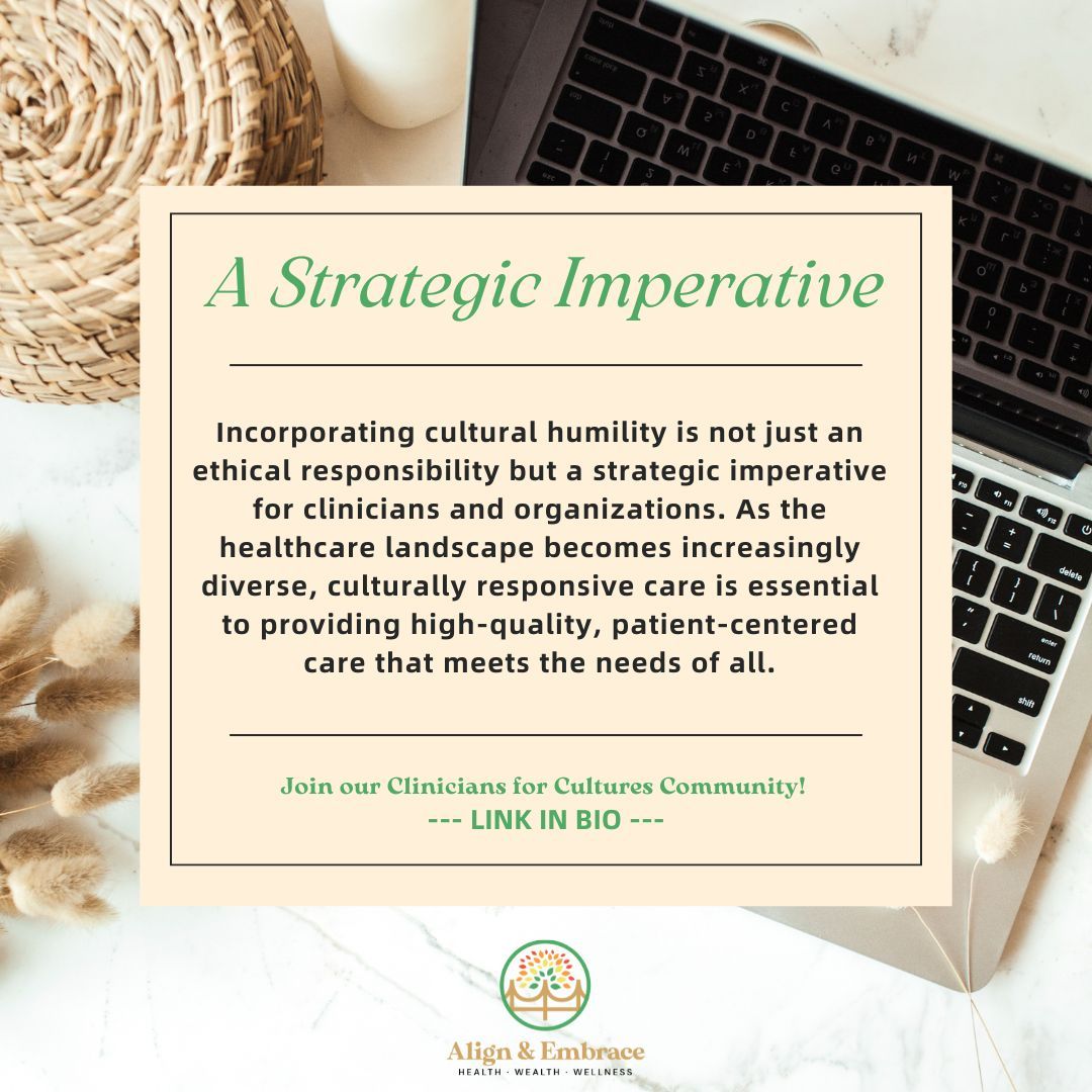 A strategic imperative. #wellbeing #therapy #mentalhealthmatters #healthandwellness #socialwork #DiversityEquityInclusion #Belonging #Empowerment #CulturallyResponsive #CulturallyResponsiveTeaching #CulturalAwareness #CulturalHumility #alignandembrace #CliniciansforCultures