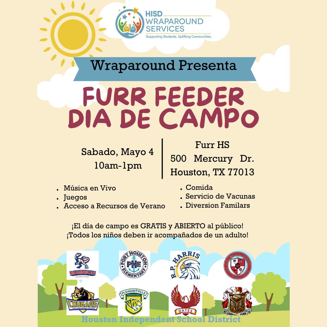 Furr High School (@furrhs) on Twitter photo FURR Feeder Field Day on Saturday, May 4 from 10am-1 pm. Free and open to the public! <a href="/Robinson_HISD/">Robinson Elementary</a> <a href="/PortHoustonES/">Port Houston ES</a> <a href="/RPHarris_/">RP HARRIS ELEMENTARY</a> <a href="/HollandHISD/">Holland Middle School</a> <a href="/PleasantvilleES/">Pleasantville Elementary</a> <a href="/HisdOates/">Oates_HISD</a> <a href="/WhittierES_HISD/">Whittier Elementary</a> FURR Feeder Field Day on Saturday, May 4 from 10am-1 pm. Free and open to the public! <a href="/Robinson_HISD/">Robinson Elementary</a> <a href="/PortHoustonES/">Port Houston ES</a> <a href="/RPHarris_/">RP HARRIS ELEMENTARY</a> <a href="/HollandHISD/">Holland Middle School</a> <a href="/PleasantvilleES/">Pleasantville Elementary</a> <a href="/HisdOates/">Oates_HISD</a> <a href="/WhittierES_HISD/">Whittier Elementary</a>