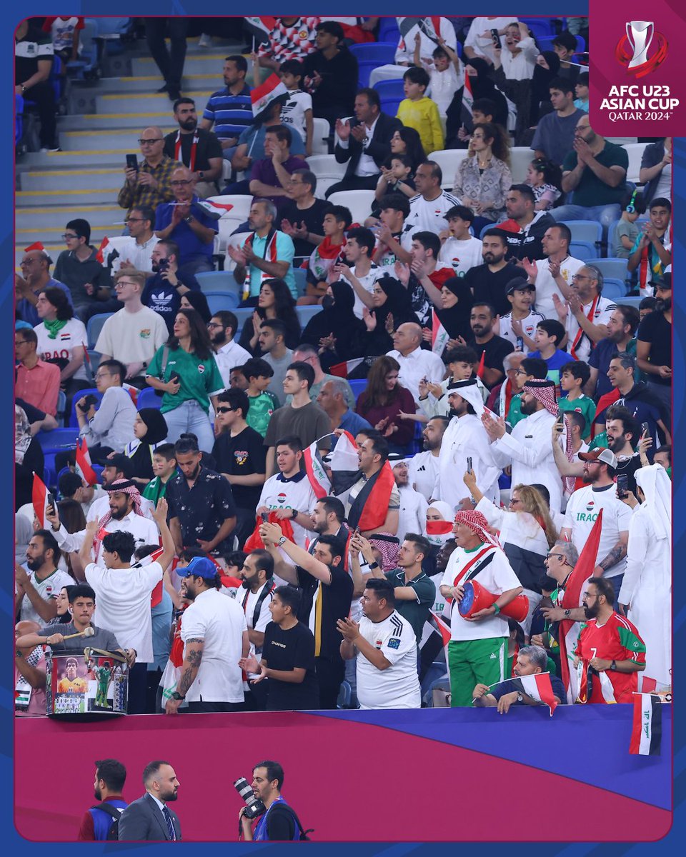 Iraq fans in full voice at the Al Janoub Stadium! 🇮🇶🦁🗣

#AFCU23 | #IRQvVIE