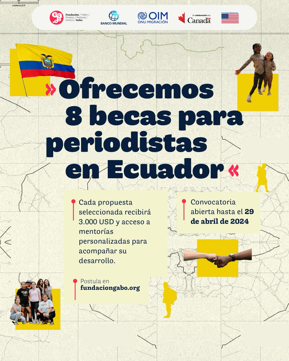 💡🇪🇨 ¿Eres periodista en Ecuador y te interesa investigar temas de movilidad humana? Entonces, esta convocatoria es para ti. ¡Postúlate y participa por una de las 8⃣ becas para la cobertura de la migración en Ecuador! ➡️bit.ly/4cuNa6m