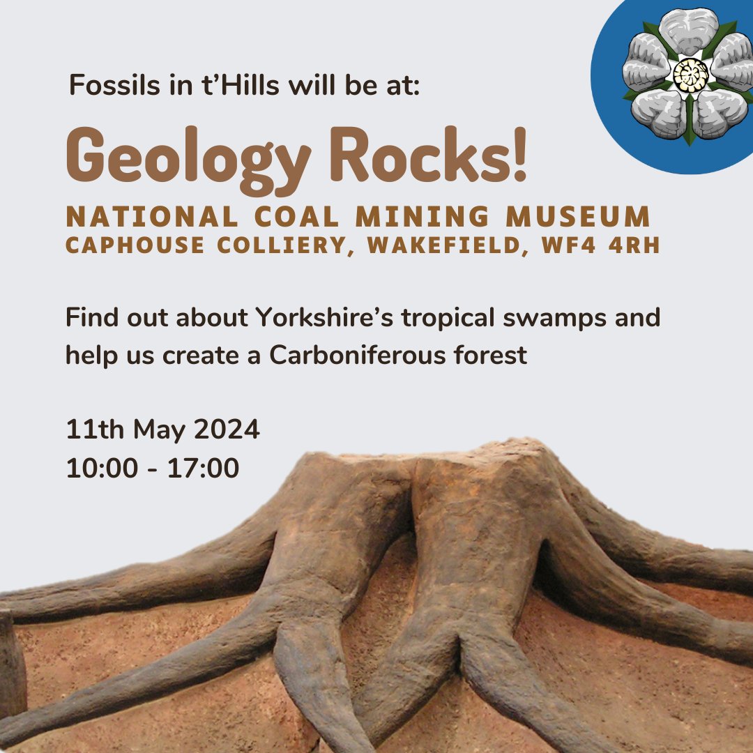 If you want to find out more about the ancient forests of Yorkshire we’ll be at the @NCMME as part of their #GeologyRocks #YorkshireGeologyDay celebrations on Saturday 11th  May. Don’t forget to bring your own fossil finds along for identification!