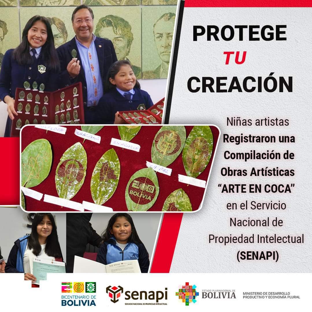 Niñas artistas #Juliana y #Emily obtienen su Resolución Administrativa: 𝐂𝐨𝐦𝐩𝐢𝐥𝐚𝐜𝐢ó𝐧 𝐝𝐞 𝐎𝐛𝐫𝐚 𝐀𝐫𝐭í𝐬𝐭𝐢𝐜𝐚 '𝐀𝐫𝐭𝐞 𝐞𝐧 𝐂𝐨𝐜𝐚' en Derecho de Autor del Senapi Bolivia #ProtegeTuCreacion #propiedadintelectualbolivia #UnidosEstamosSaliendoAdelante