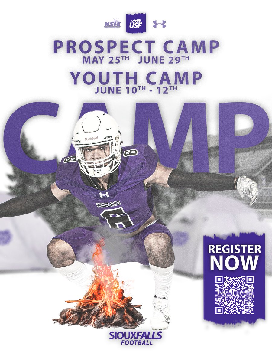 Camps are open for registration ‼ Prospect Camp #1 📷5.25 Youth Camp 📷6.10-6.12 Prospect Camp #2 📷6.29 Register NOW📷 webapps.usiouxfalls.edu/athletics/camp… #WinnersWin #CooFalls #BuiltDifferent