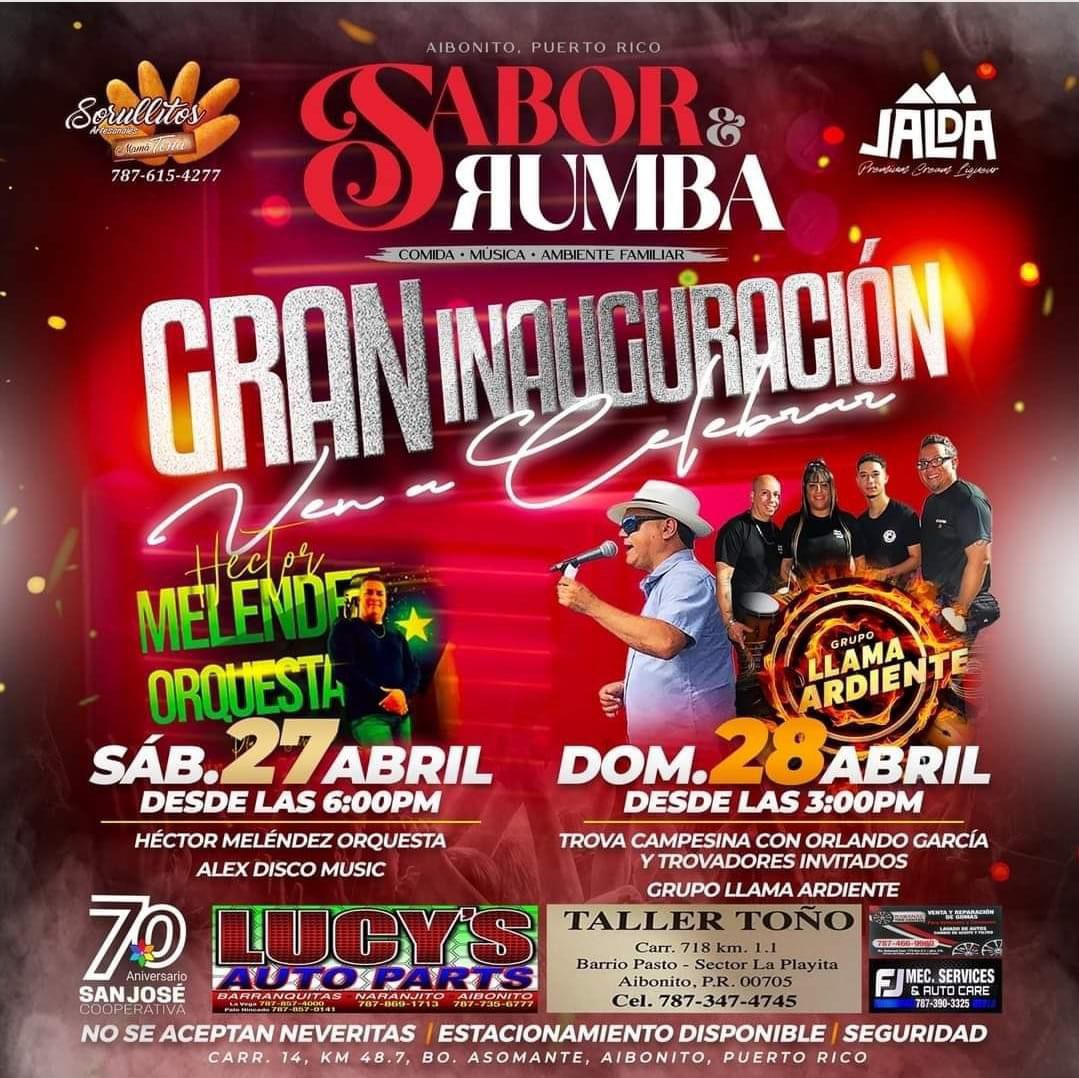 MAÑANA 6PM | Comienza el evento Sabor  & Rumba en el barrio Asomante de Aibonito. | #Agenda
