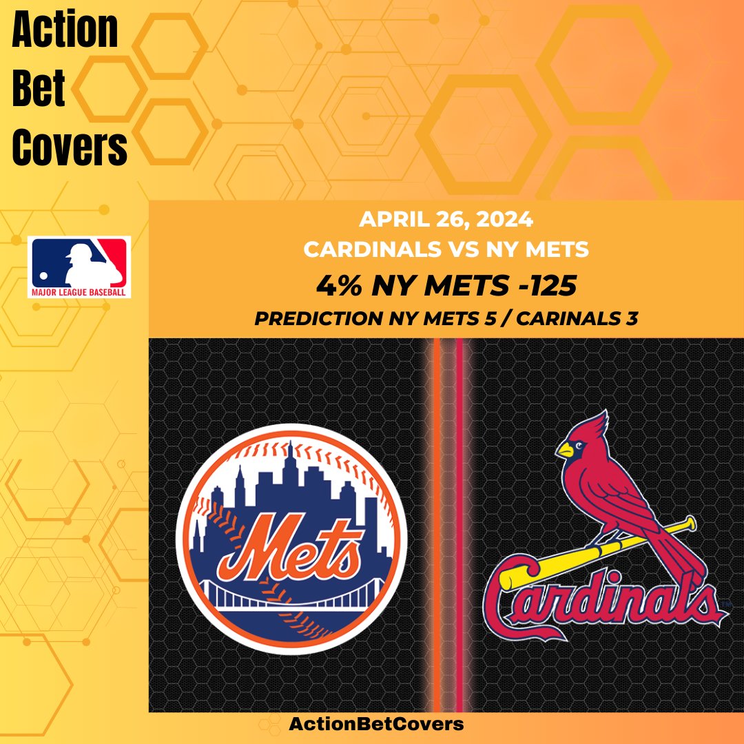 4/26/24
MLB 
4% NY Mets -125 vs Cardinals

Like if Tailing!
#MLB #Mets #IYKNYYK #LGM
#cardinals #SportsBettingX #GamblingTwiiter #sportspicks #mlbpicks #baseballgame #baseball #betting #sports #bettingsports #espnbet #bettingtipster #handicapper