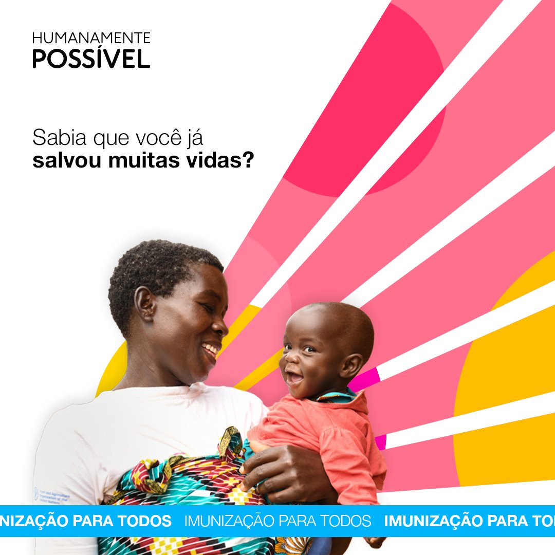 A imunização salvou mais de 6 vidas por minuto todos os dias durante os últimos 50 anos. É uma das maiores conquistas da humanidade. No entanto, ainda existem locais onde as pessoas não têm acesso às vacinas. É hora de imunização para todos. worldimmunizationweek.org