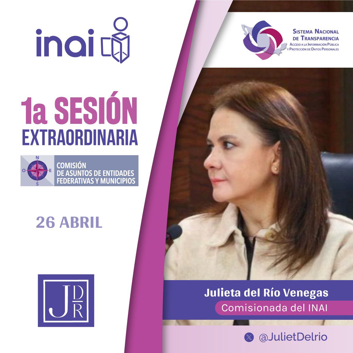 Arranca la 1ª Sesión Extraordinaria de la Comisión de la <a href="/ComisiondeAEFYM/">Comisión AEFYM</a>, la cual coordina la Comisionada <a href="/AleLangaricaR1/">Alejandra</a>, en donde se presentará la "Guía para el Cumplimiento de Obligaciones en Materia de Archivos" de sujetos obligados de orden municipal.

<a href="/CONAIP_SNT/">Sistema Nacional de Transparencia</a>🟪