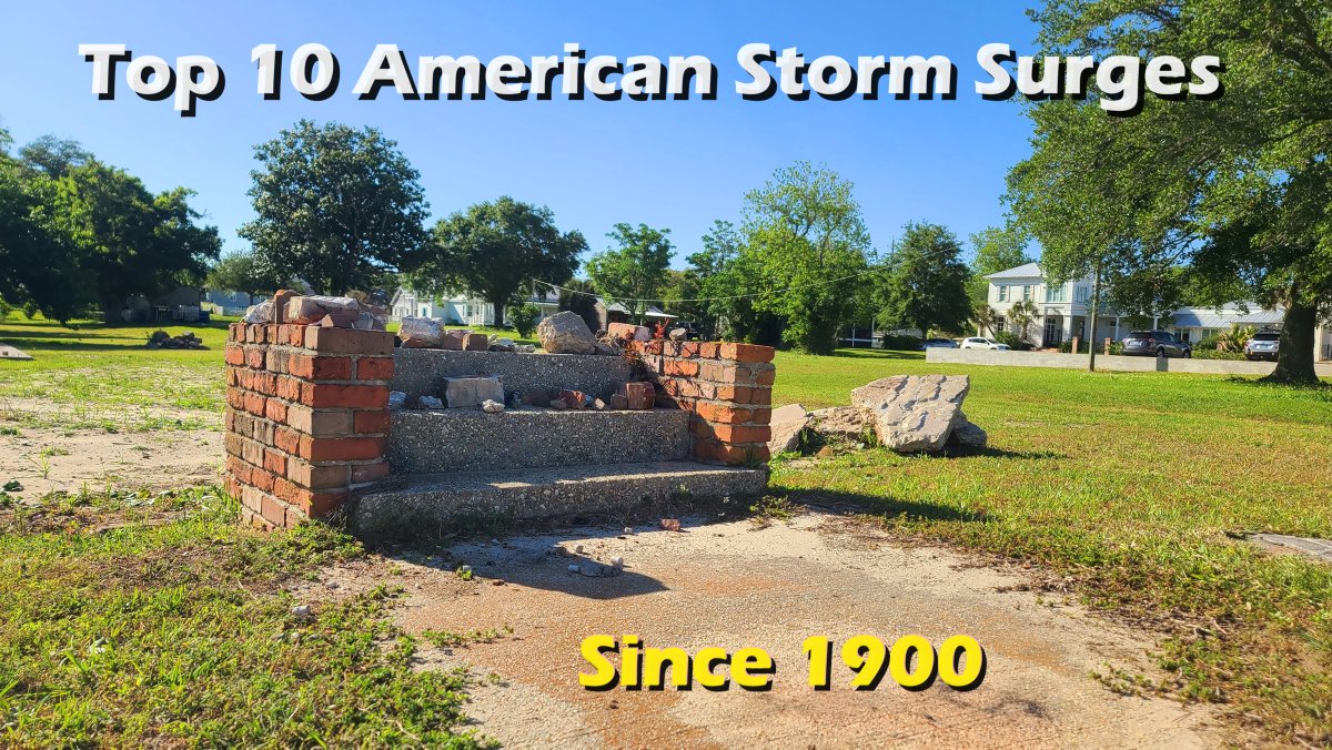 Steps to nowhere in Bay Saint Louis, Mississippi. A testament to the power of #stormsurge. I collaborated with Dr. @Hal_Needham to create list of Top 10 American Storm Surges Since 1900. Think you know what they are? Think again. A few might surprise you. Countdown coming soon.👊