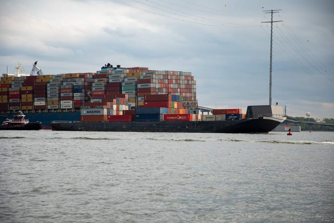 🚢 Exciting update: The Columbia Freedom has successfully navigated through the Limited Access Channel into the Port of Baltimore. A key step in maintaining port operations post-#FSKBridge collapse. We are committed to ensuring safety and economic stability #PortOfBaltimore