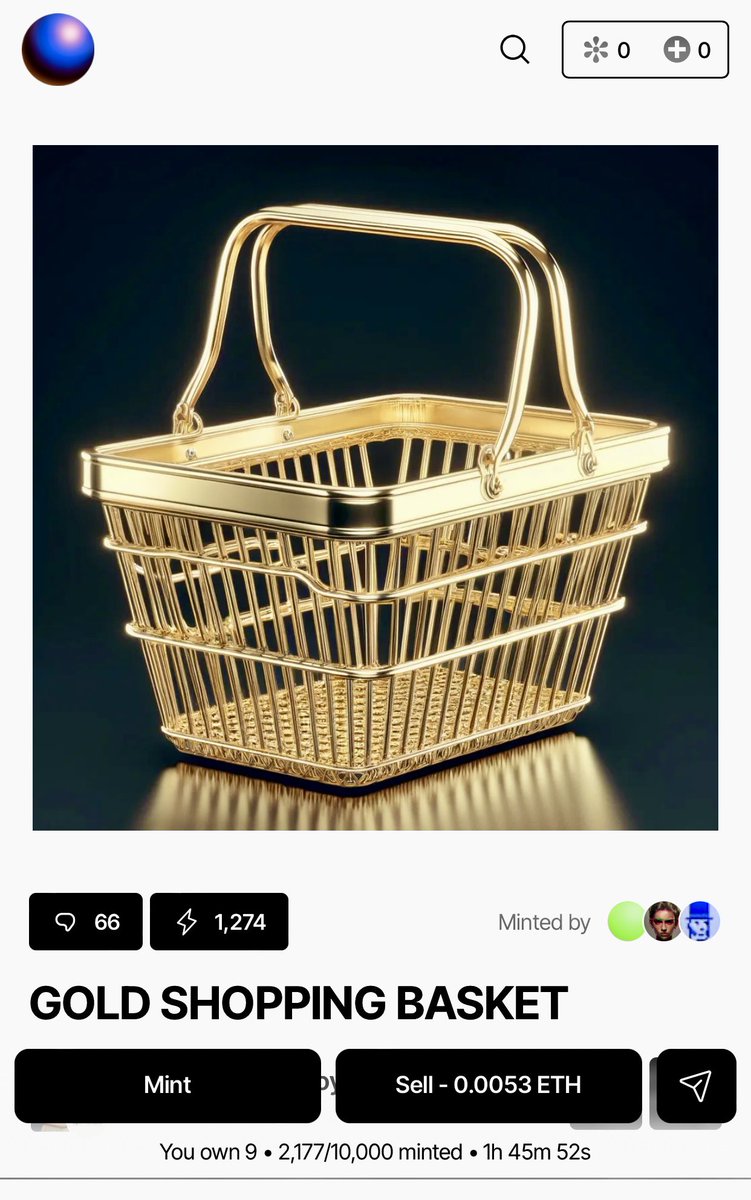 @SPRMRKET I obvi need to wear glasses shopping #supermarkettoys somehow ended up with 9 gold baskets. 😂✨ Let’s fill ‘em up! $BAGS @CulinaryCrypto