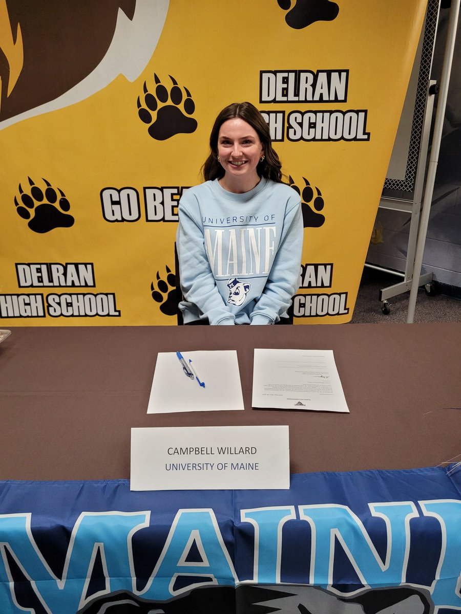 Congratulations to Delran's Campbell Willard who will be continuing her academics and swimming at the University of Maine this Fall. We are so proud of you. Go Bears!!!