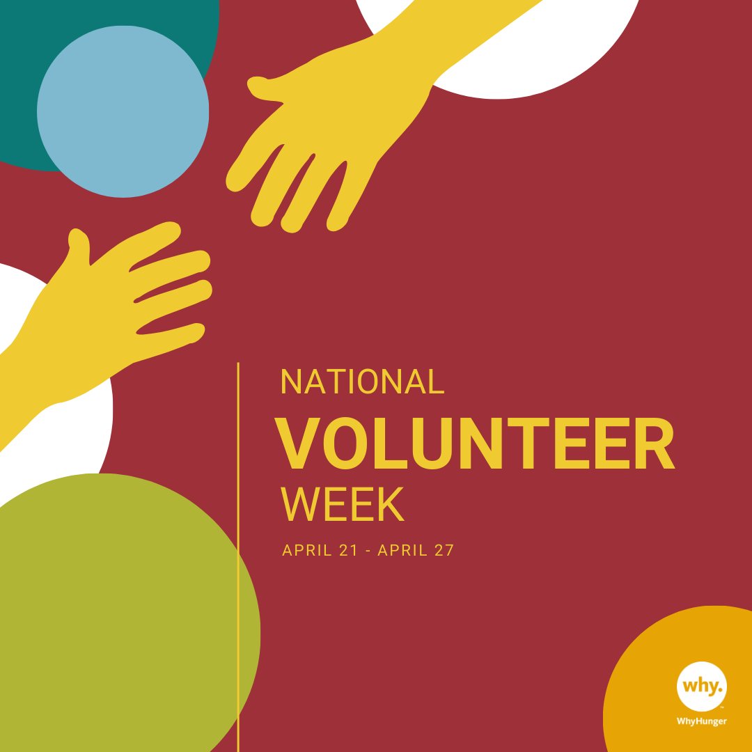 Happy National Volunteer Week! We want to thank our amazing volunteers for their vital role in our organization. Your commitment and passion continue to light up our mission! Join us in making a difference! Volunteer here: whyhunger.org/get-involved/v… #nationalvolunteerweek