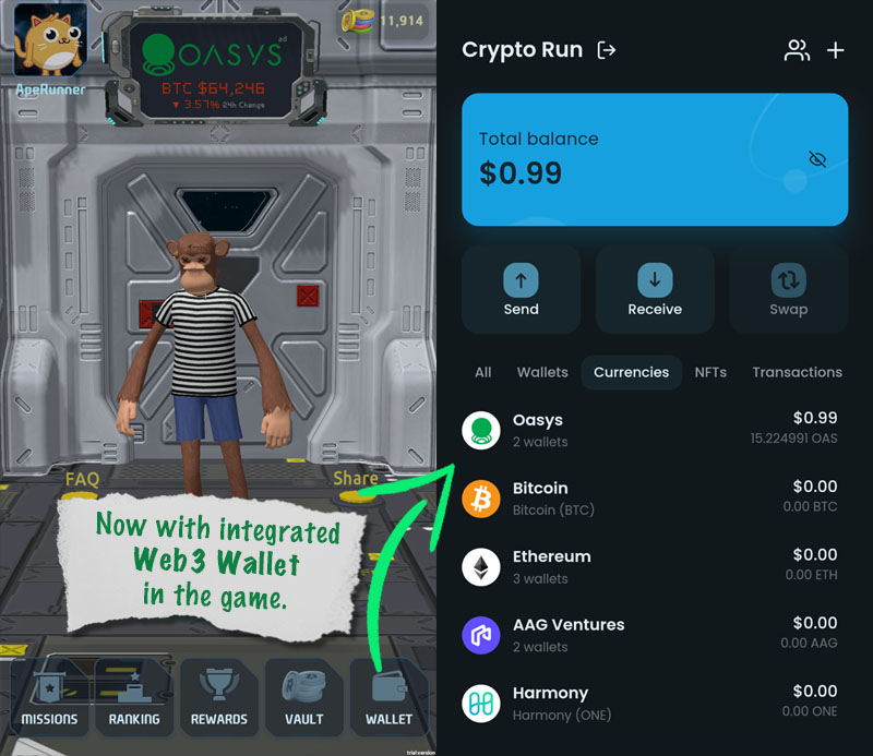 🚀Crypto Run game Is Now Live on Saakuru blockchain via Oasys chain! This mobile game is pioneering integration of a web3 wallet, powered by Saakuru, enabling seamless and secure in-game transactions with real cryptocurrencies. 🎮 More here: riseofnfts.world/crypto-run-lau… #Web3gaming