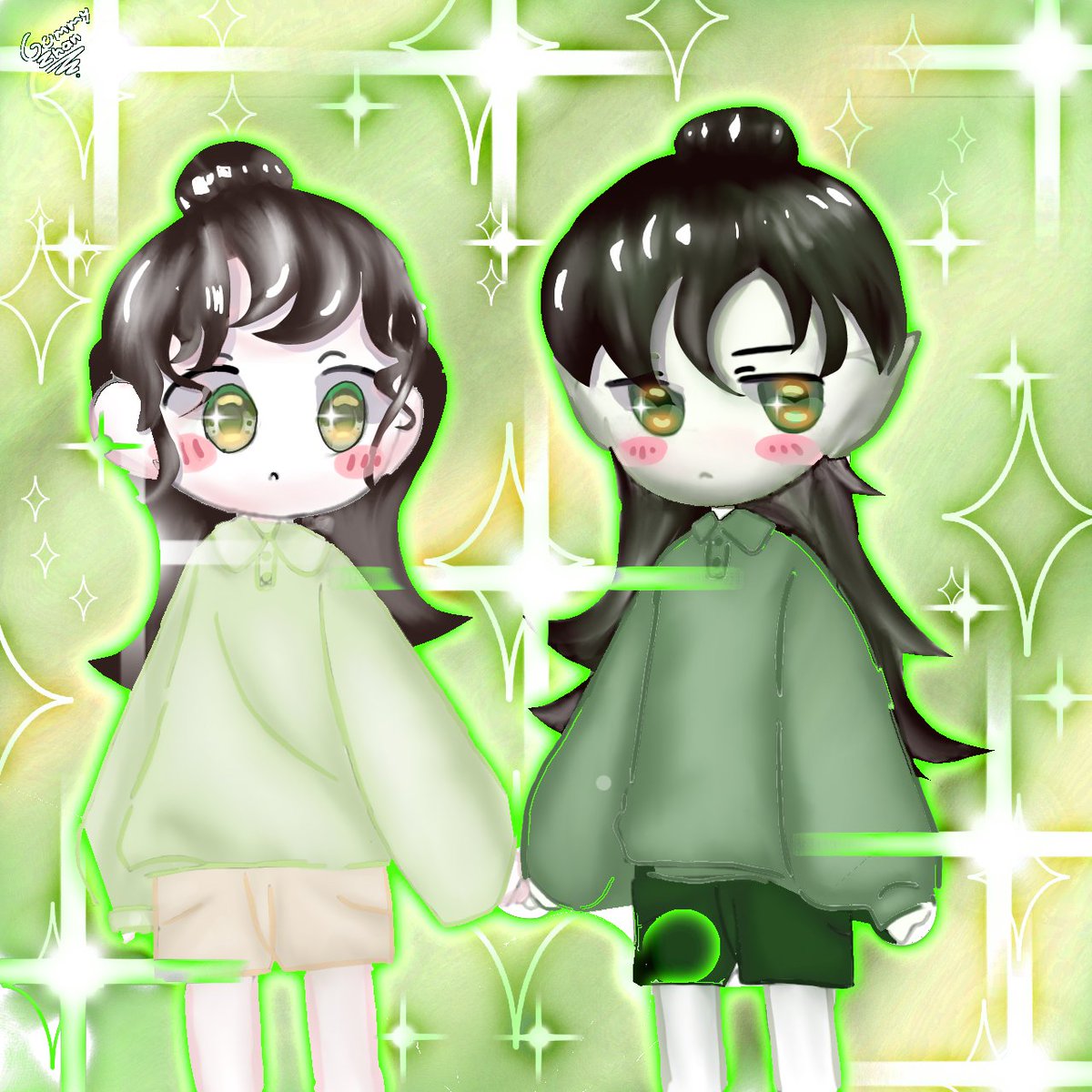 Mis niños verdecitos 💚
Nie Huaisang y Qi Rong 
#mxtx #Modaozushi #TGCF #MDZS #QiRong #NieHuaiSang #tianguancifu