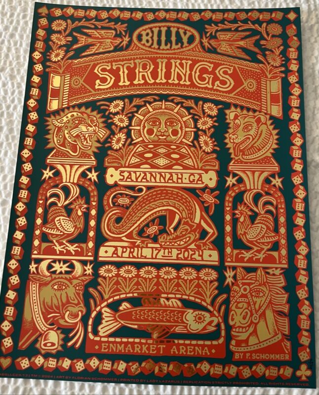 Billy Strings Savannah 🎶🎵🕺 4-17 Ga Foil Great Poster, 25 Of 50, Mint Foil ebay.com/itm/Billy-Stri… #ad