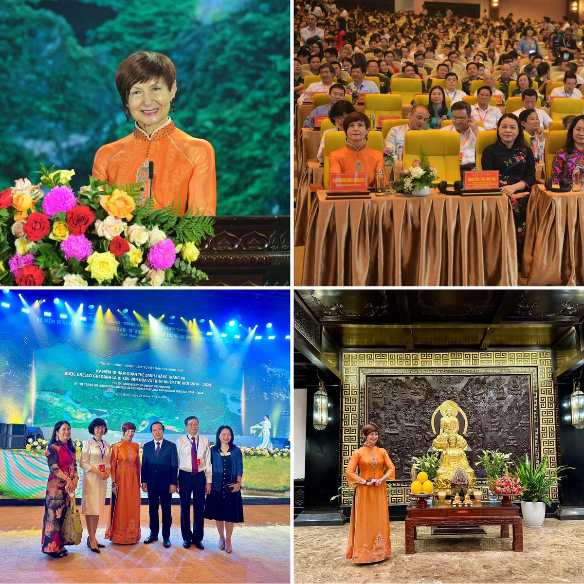 My great day in Viet Nam included: a courtesy call on the Secretary of the Ninh Binh Party; attending the Trang An Festival; visiting the Trang An and Bai Dinh Pagoda; planting a tree bearing my name: speech at the Ceremony for the 10th anniversary of the Trang An inscription!