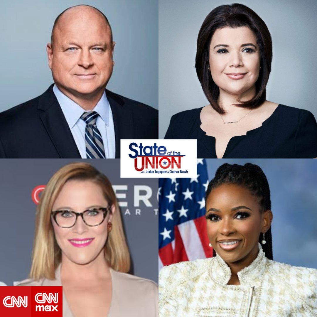 SUNDAY: @DavidJUrban, @AnaNavarro, @SECupp and @RepJasmine join @DanaBashCNN on #CNNSOTU Tune in on 📺 @CNN, 🌎🌍🌏 @cnni, @StreamOnMax, 🎧📻 @Audacy, @tunein, @SIRIUSXM Ch. 116 & 🖥️💻📲 cnn.com/GO!