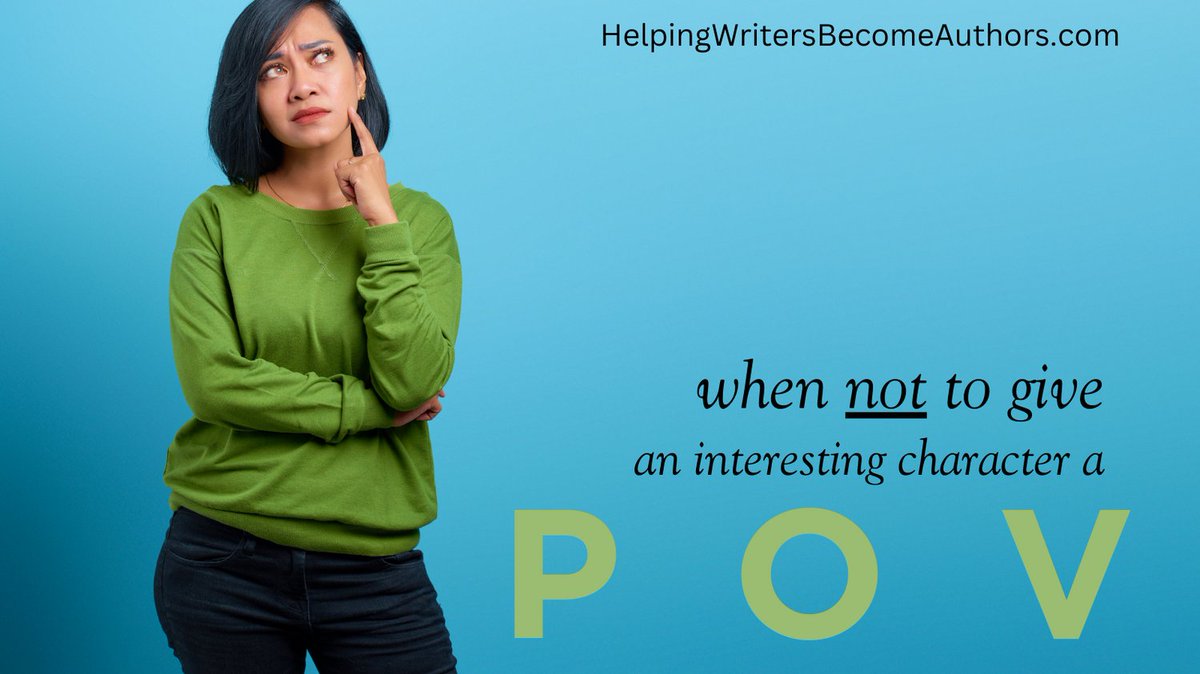 Learn the importance of controlling POVs in your book. Find out when not to give an interesting character a POV. helpingwritersbecomeauthors.com/when-not-to-gi… #AmWriting #WritersLife #Writetip #writer #writerscommunity #writers #writerslife #writersnetwork #writersblock