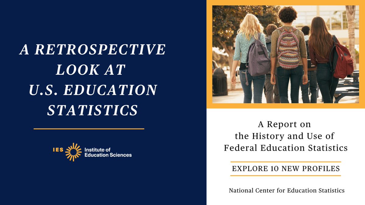 We’ve JUST RELEASED 10 new profiles in our commemorative report on the history & use of federal #EdStats. Explore topics like #K12 school climate/safety and #postsecondary institutional finances: nces.ed.gov/surveys/annual…