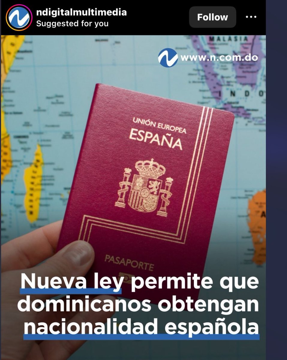 Viva España 🇪🇸 y la Republica Dominicana 🇩🇴. We have the perks as Hispanics to get a citizenship in Spain 🇪🇸