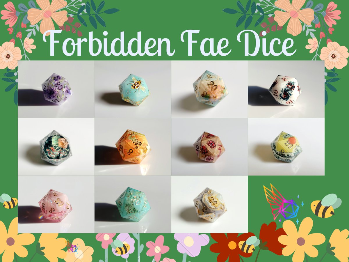 Here are the dice that will be available when our shop updates Saturday, April 27th, at 12pm PT! This is our biggest update yet! If there is a set that you really want, be there a bit early with payment info entered and ready! Are there any dice that you are excited for?