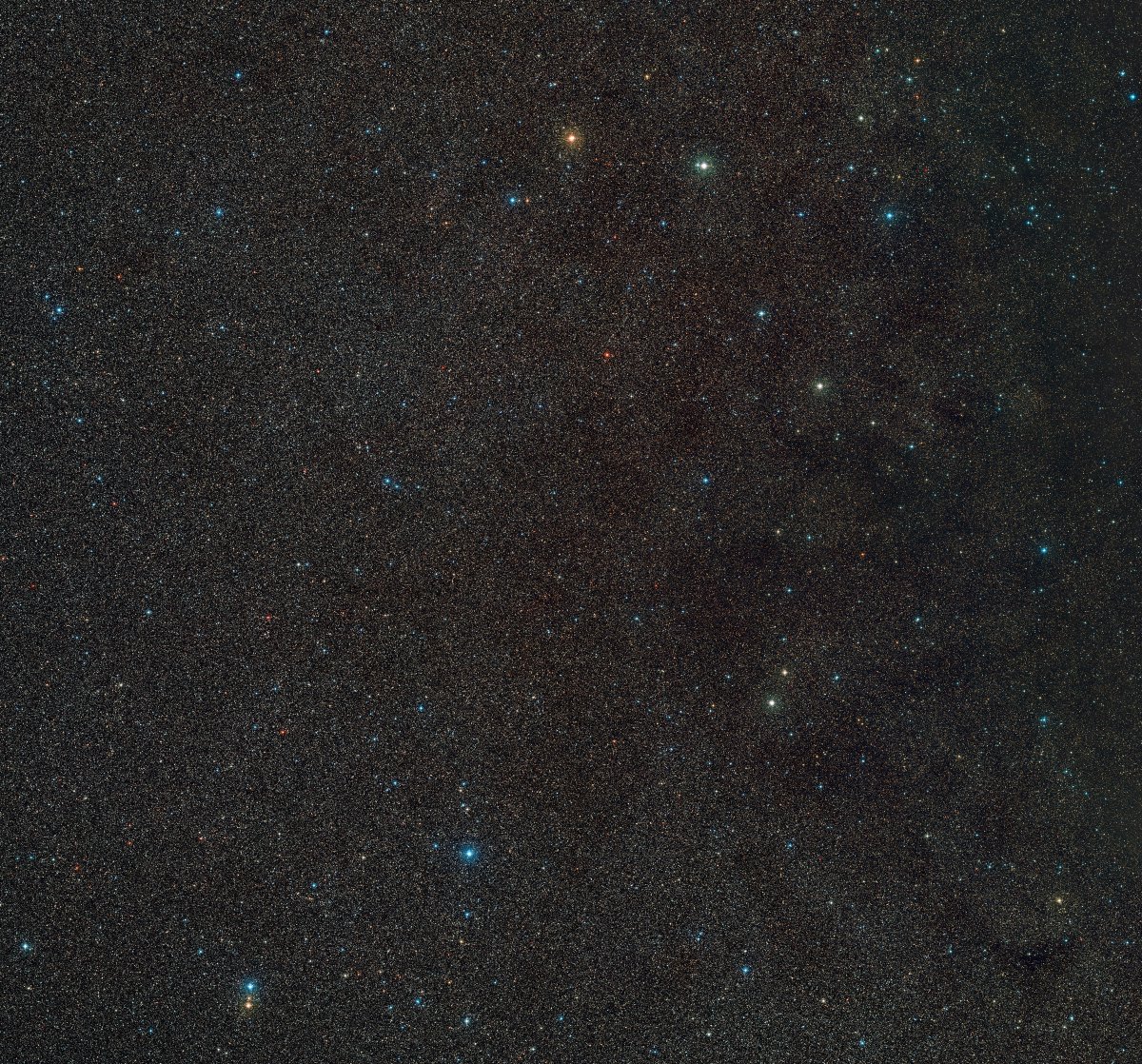Stunning: A wide-field view of the area around Gaia BH3, the most massive stellar black hole in our galaxy

The black hole itself is not visible, but the star that orbits around it can be seen right at the centre of this image

(Credit: ESO/Digitized Sky Survey 2/D. De Martin)