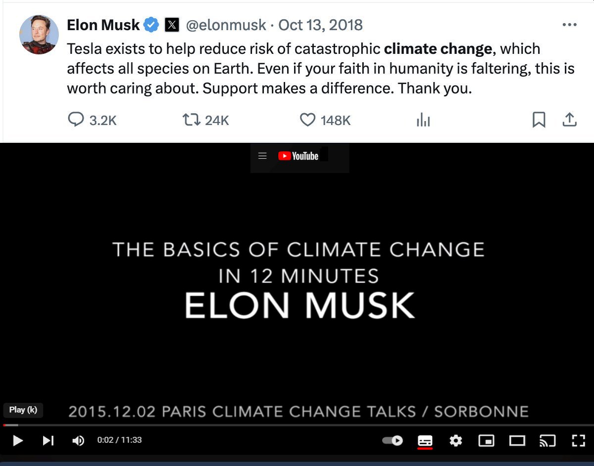 ScienceNotDogma's tweet photo. More proof that billionaires will INSTANTLY shift their views if it means they'll make money OR avoid losing it.
in 2015, @elonmusk was riding high on the success of Tesla and SpaceX.
In 2024, he's strapped for cash after buying (and sinking) Twitter.
The #EvilRich need to go. https://t.co/CdPrHz1jvL