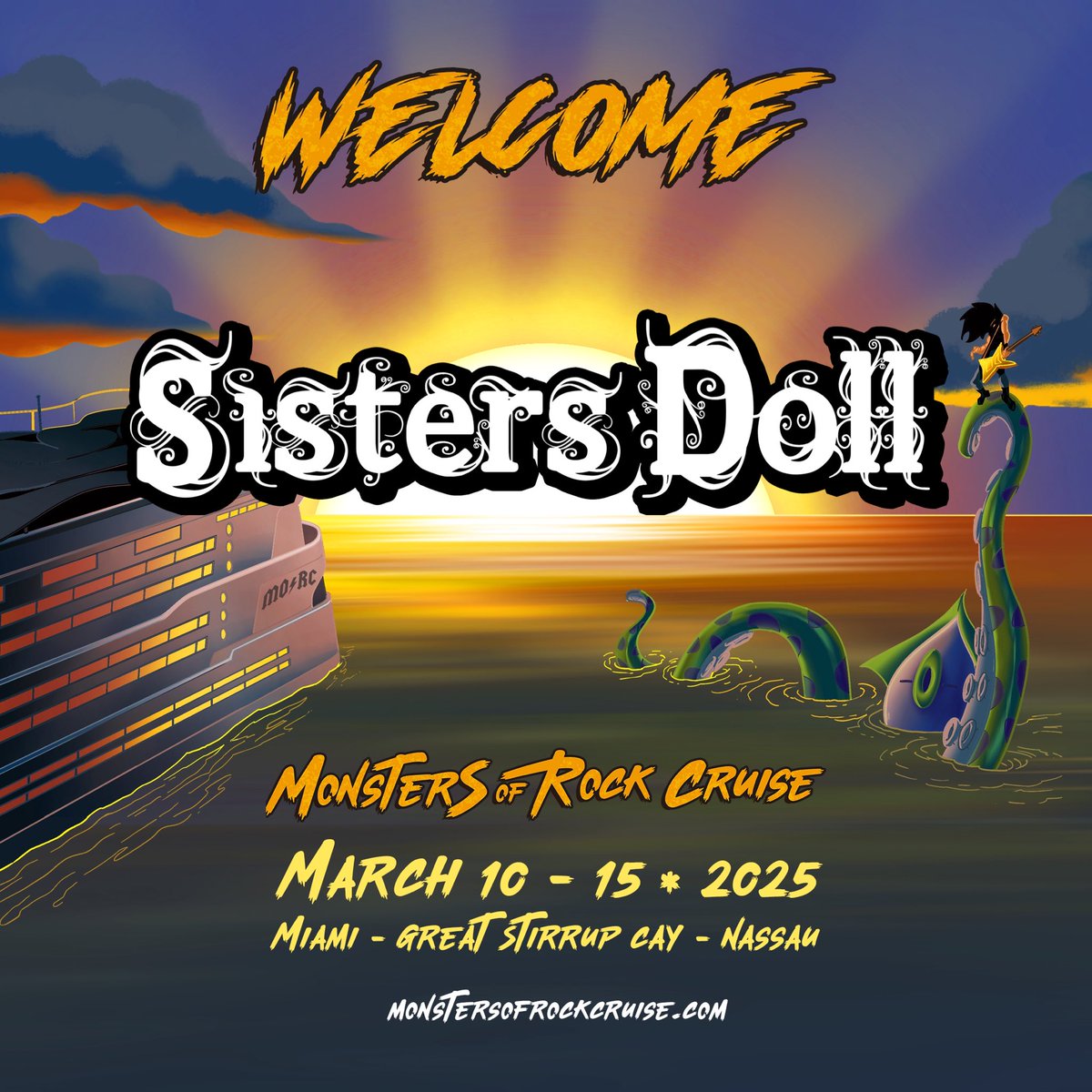 Please welcome Sisters Doll🇦🇺 to the 2025 Monsters Of Rock Cruise! 🛳️🏴‍☠️
Monstersofrockcruise.com
#morc2025 #sistersdoll #miami #monstersofrockcruise