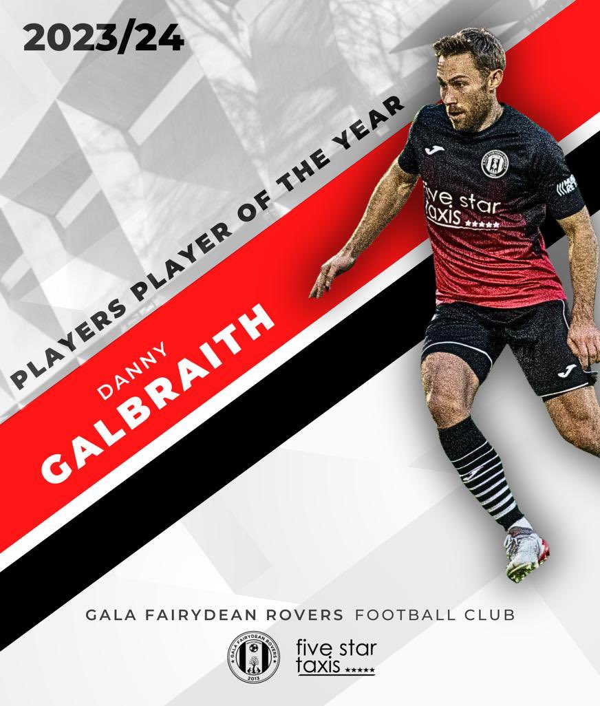 🏆 Gala Fairydean Rovers Lowland League Players Player Of The Year 😊 Danny Galbraith ❤️⚫️