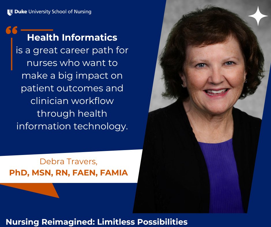 Duke University School of Nursing esteemed instructors ensure informatics course are experts in various aspects of #informatics, including practice, #research, and system development, ensuring a comprehensive learning experience. Apply here: duke.is/z/ad3y #dukenursing