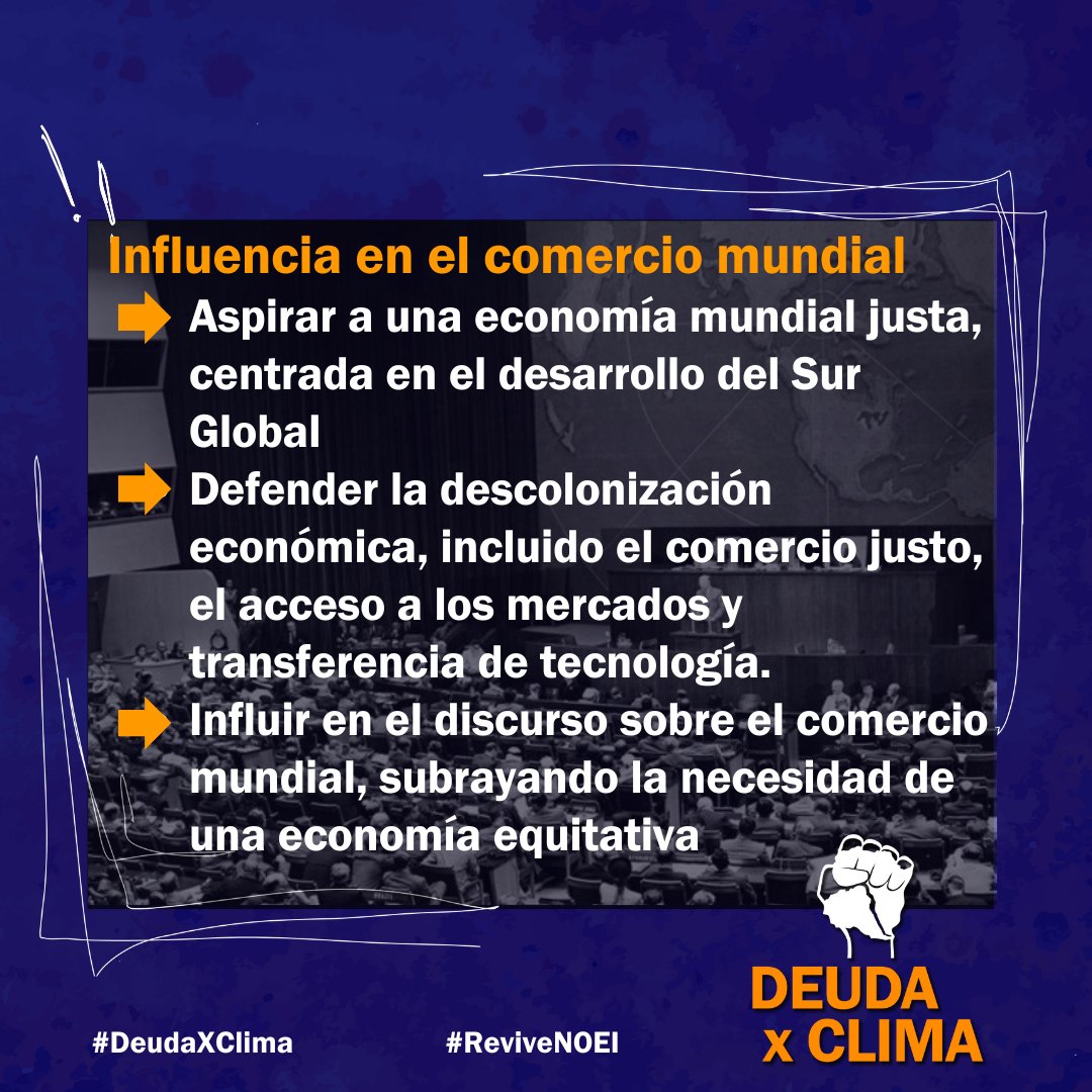 📢 El 1 de mayo se cumplen 50 años del Nuevo Orden Económico Internacional (NOEI). ❓¿Qué es el Nuevo Orden Económico Internacional? 👇🏽 El Nuevo Orden Económico Internacional fue creado por el Grupo de los 77 (#G77) en 1974, una coalición de países del Sur Global, con el fin de…