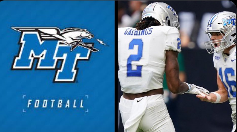 I am blessed to have received my first Division 1 offer from MTSU!!! @MT_FB @Jcrouch17 @NatlPlaymkrsAca @Coach_Zac_White @traye_aric @NCEC_Recruiting