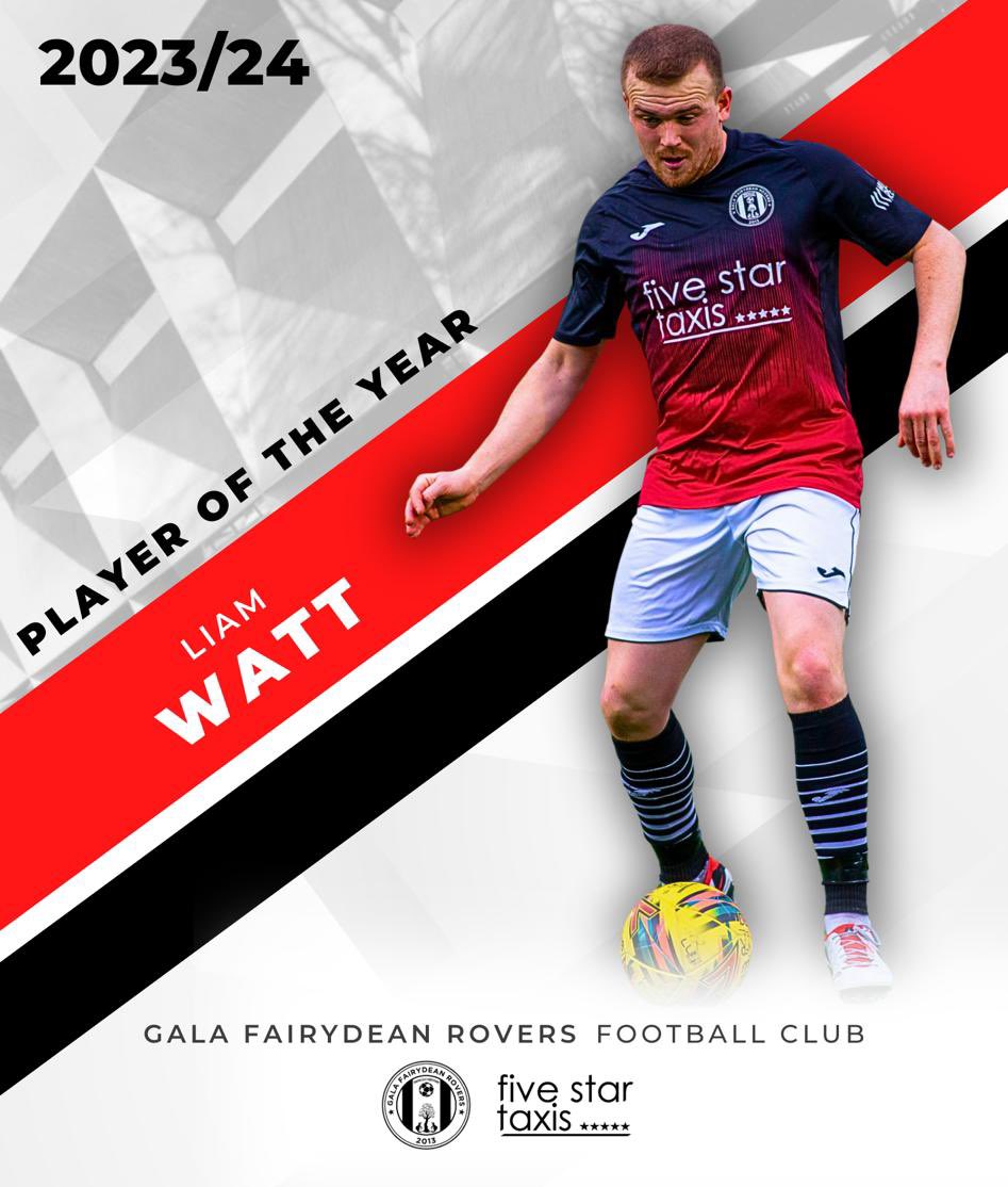 🏆 Gala Fairydean Rovers Lowland League Player Of The Year 😊 Liam Watt ❤️⚫️