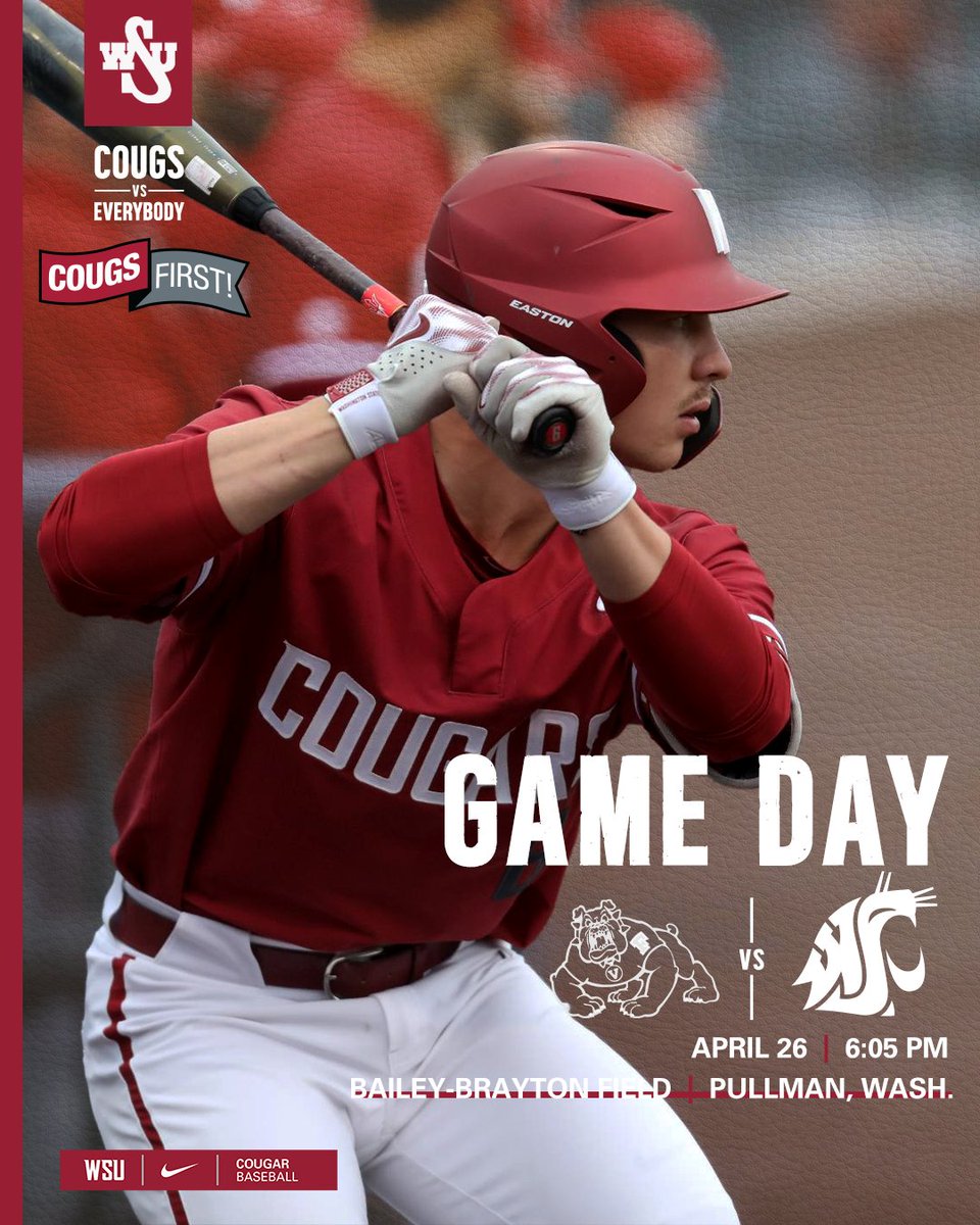 𝙂𝘼𝙈𝙀 𝘿𝘼𝙔 at Bailey-Brayton!

We open a series with Fresno State tonight presented by <a href="/CougsFirst/">CougsFirst!</a>

1ST PITCH | 6:05 pm
LIVE STATS | shorturl.at/zJTUW
WATCH | shorturl.at/fDGOP

#GoCougs | #CougsVsEverybody
