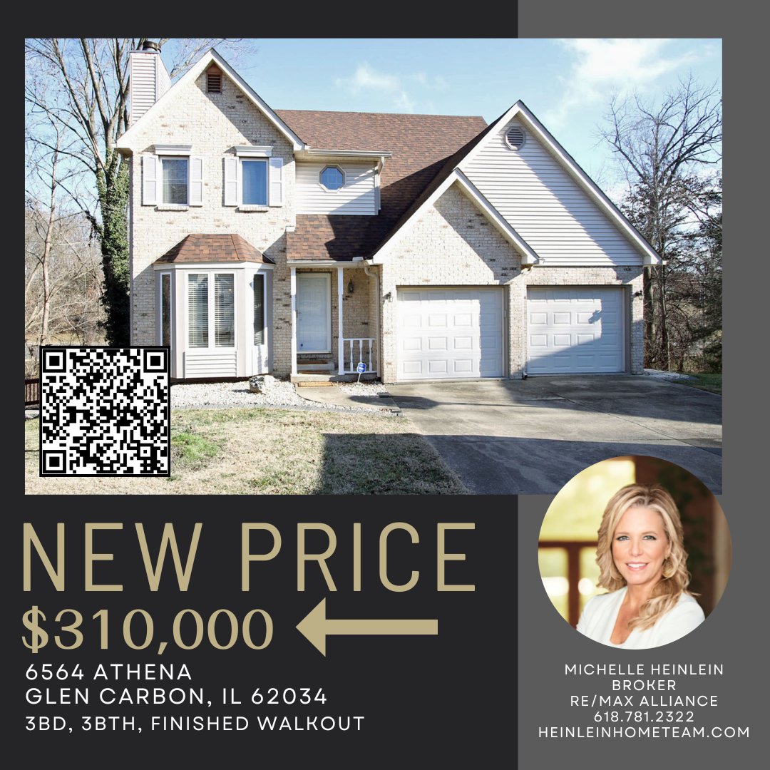 FANTASTIC new price on this spacious 2-story in Glen Carbon, IL. Seller is moving out of state and is aggressive on the price. Motivated seller says bring a reasonable offer. 
#realestate #HeinleinHomeTeam #remax #newprice #homeselling #homesforsale #realtors #homebuying