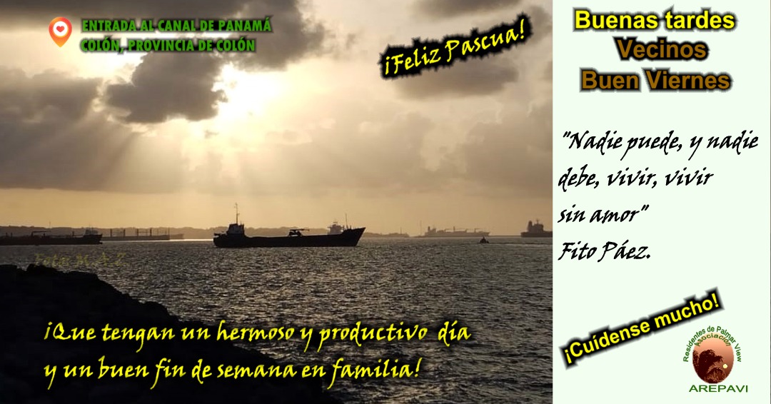 #BuenViernes. #BuenFindeSemana. #FelizPascuadeResurrección. 'Nadie puede, y nadie debe, vivir, vivir sin amor'. Fito Páez.
 Cuídense mucho. 🙏por #Panamá 🇵🇦 #JuntosPorlaPaz💪