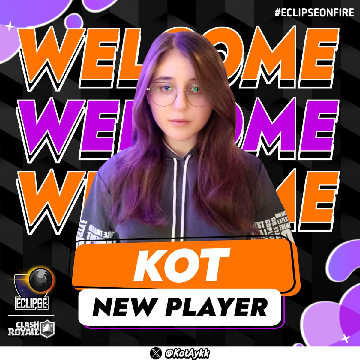 #CR || Mercato🟠🟣 Today we have the pleasure to introduce you @KotAykk ! 🇺🇦 She will join our boys roster due to her insane performance ! #EclipseOnFire