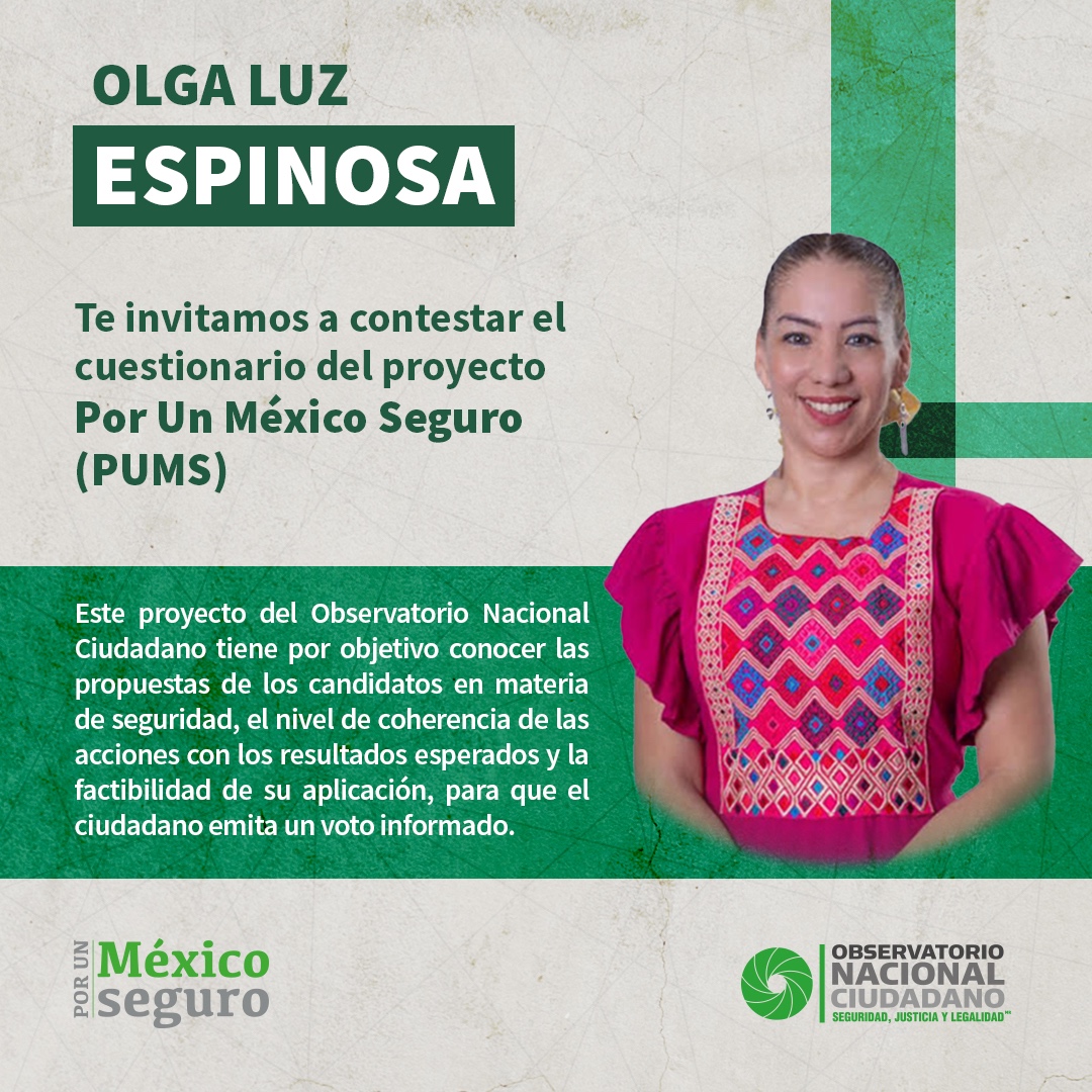 Invitamos a los candidatos a participar en el proyecto PorUnMéxicoSeguro en el que podrán compartir sus propuestas en materia de #seguridad y #justicia. @ObsNalCiudadano @OlgaLuzMx #PorUnMéxicoSeguro