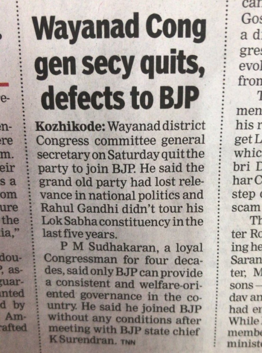 “Rahul Gandhi didn’t tour his Wayanad Constituency in last five years” - Cong Gen Secy who resigned