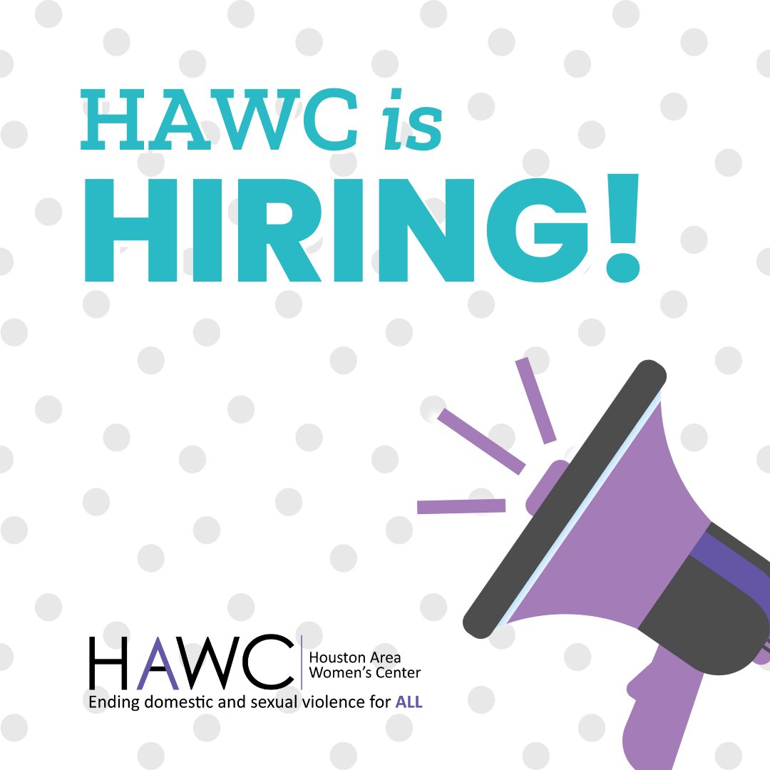 #Hiring! When you work at HAWC, you’ll have the opportunity to pursue your passion while making an impact in your community. Apply at: paycomonline.net/v4/ats/web.php… 

#JobOpening #NowHiring #Recruiting #Employment #Nonprofit #HoustonJobs #BilingualJobs #HAWC #HoustonAreaWomensCenter