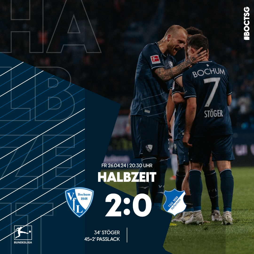 Pausenführung! Geil! Tut gut. Aber kein bisschen nachlassen im zweiten Durchgang💪 

#BOCTSG (2:0)